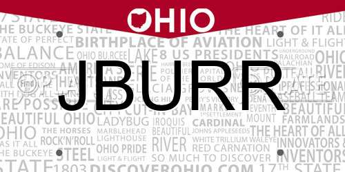 JBURR Ohio License Plate
