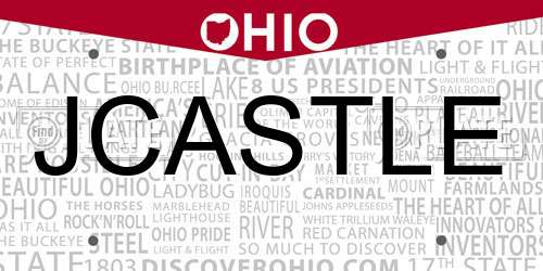 JCASTLE Ohio License Plate
