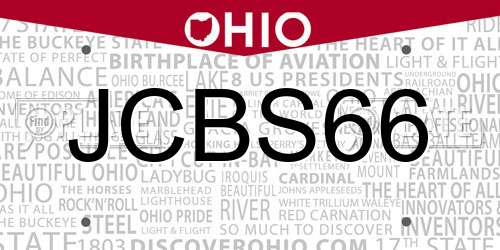JCBS66 Ohio License Plate