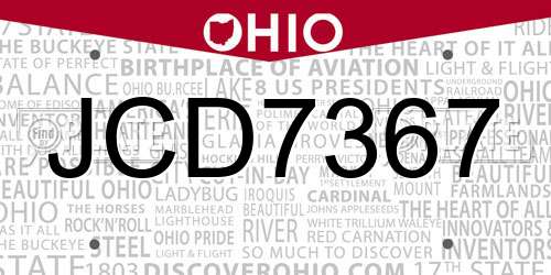 JCD7367 Ohio License Plate