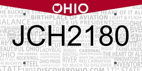 JCH2180 Ohio License Plate