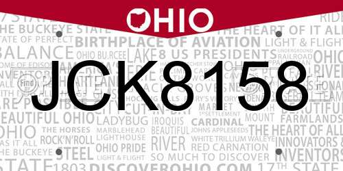 JCK8158 Ohio License Plate