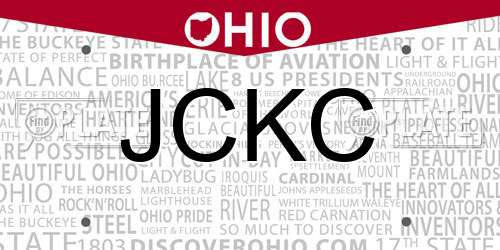 JCKC Ohio License Plate