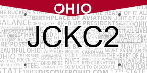 JCKC2 Ohio License Plate