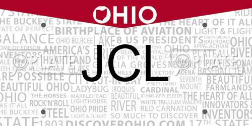 JCL Ohio License Plate