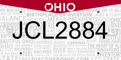 JCL2884 Ohio License Plate