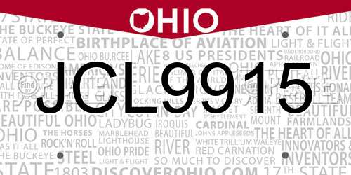 JCL9915 Ohio License Plate
