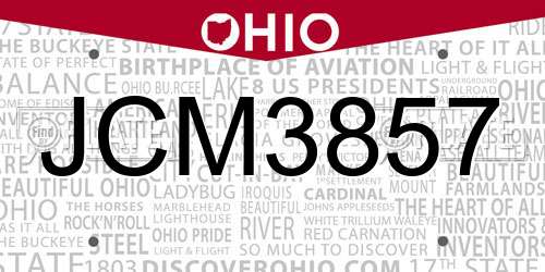 JCM3857 Ohio License Plate