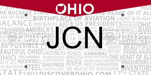 JCN Ohio License Plate
