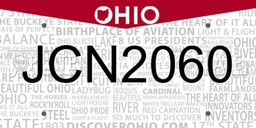 JCN2060 Ohio License Plate
