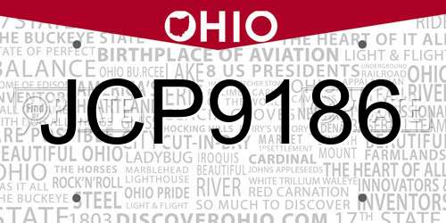 JCP9186 Ohio License Plate