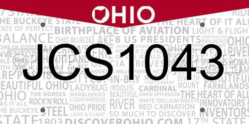 JCS1043 Ohio License Plate
