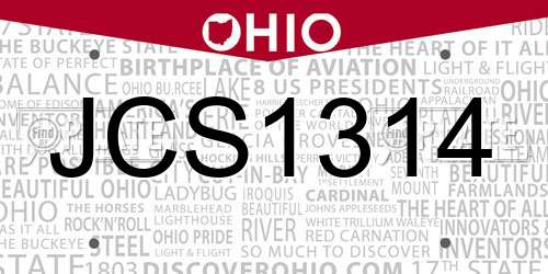JCS1314 Ohio License Plate