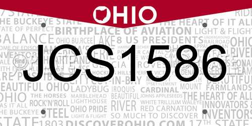 JCS1586 Ohio License Plate