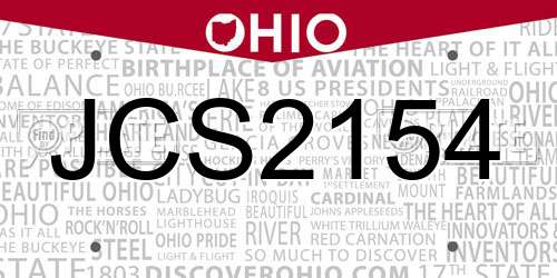 JCS2154 Ohio License Plate