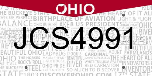 JCS4991 Ohio License Plate