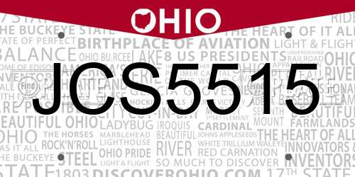 JCS5515 Ohio License Plate