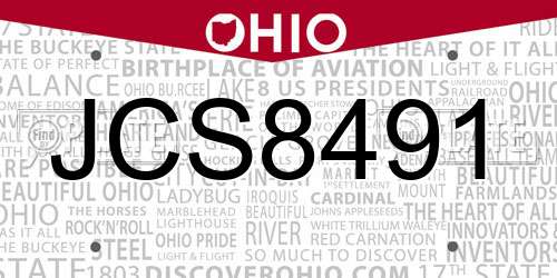 JCS8491 Ohio License Plate