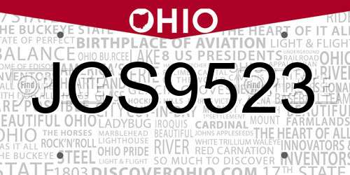 JCS9523 Ohio License Plate