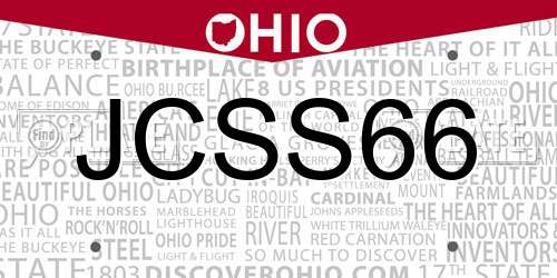 JCSS66 Ohio License Plate