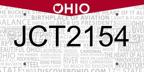 JCT2154 Ohio License Plate