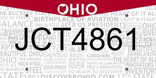 JCT4861 Ohio License Plate