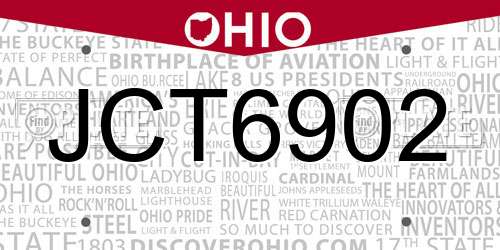 JCT6902 Ohio License Plate