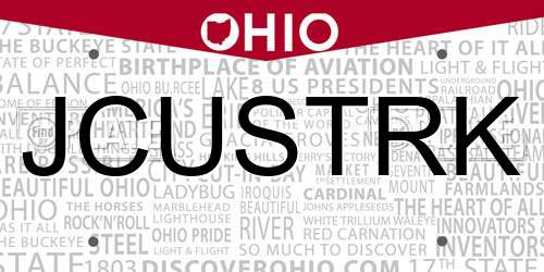 JCUSTRK Ohio License Plate