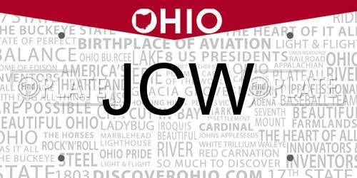 JCW Ohio License Plate