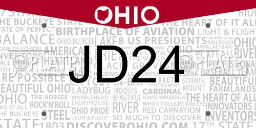 JD24 Ohio License Plate