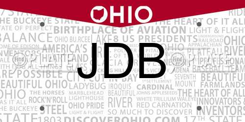 JDB Ohio License Plate