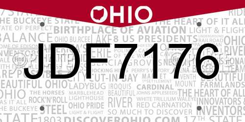 JDF7176 Ohio License Plate