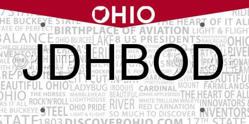 JDHBOD Ohio License Plate
