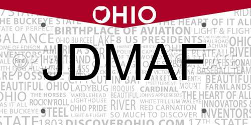 JDMAF Ohio License Plate