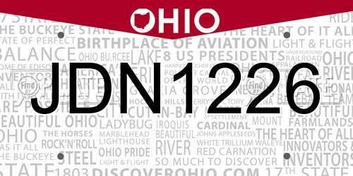 JDN1226 Ohio License Plate