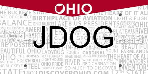 JDOG Ohio License Plate