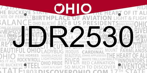 JDR2530 Ohio License Plate
