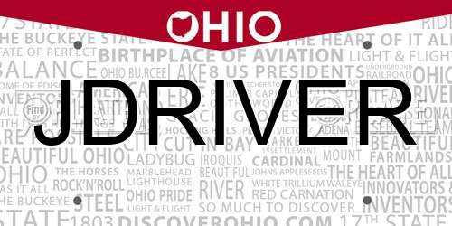 JDRIVER Ohio License Plate