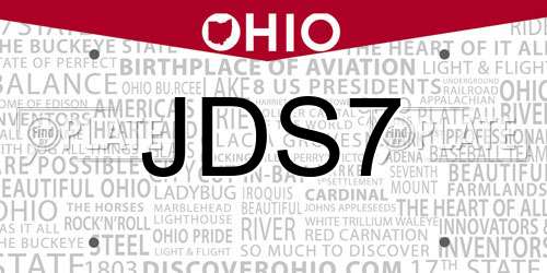 JDS7 Ohio License Plate