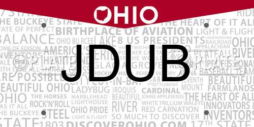 JDUB Ohio License Plate