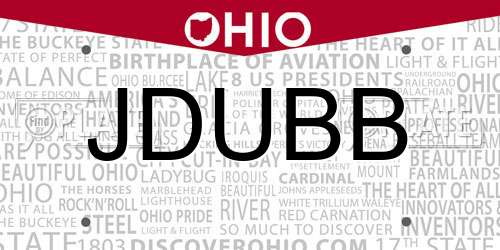 JDUBB Ohio License Plate