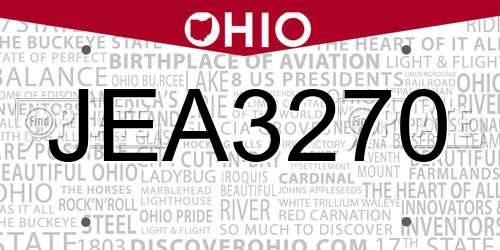 JEA3270 Ohio License Plate