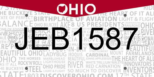 JEB1587 Ohio License Plate
