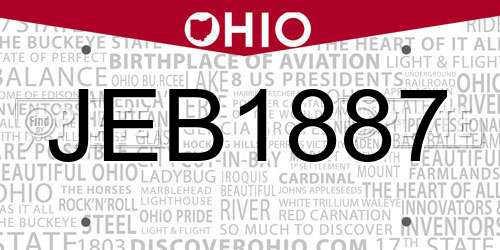 JEB1887 Ohio License Plate