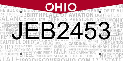 JEB2453 Ohio License Plate