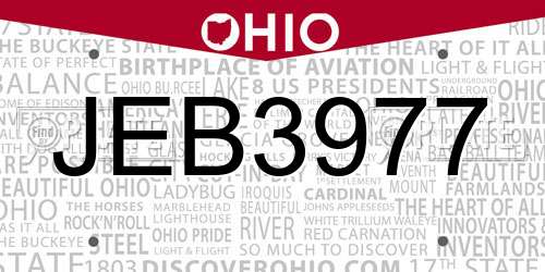 JEB3977 Ohio License Plate