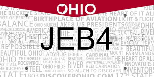 JEB4 Ohio License Plate