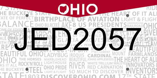 JED2057 Ohio License Plate