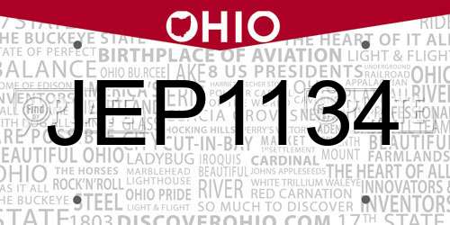 JEP1134 Ohio License Plate