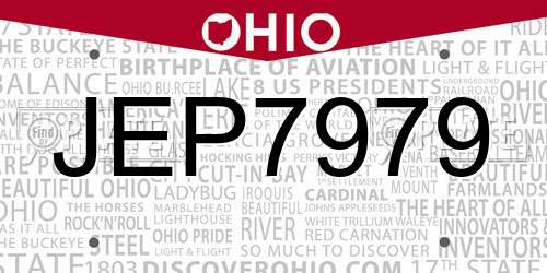 JEP7979 Ohio License Plate